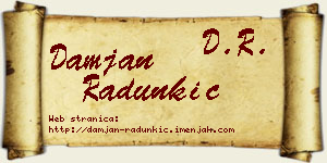 Damjan Radunkić vizit kartica